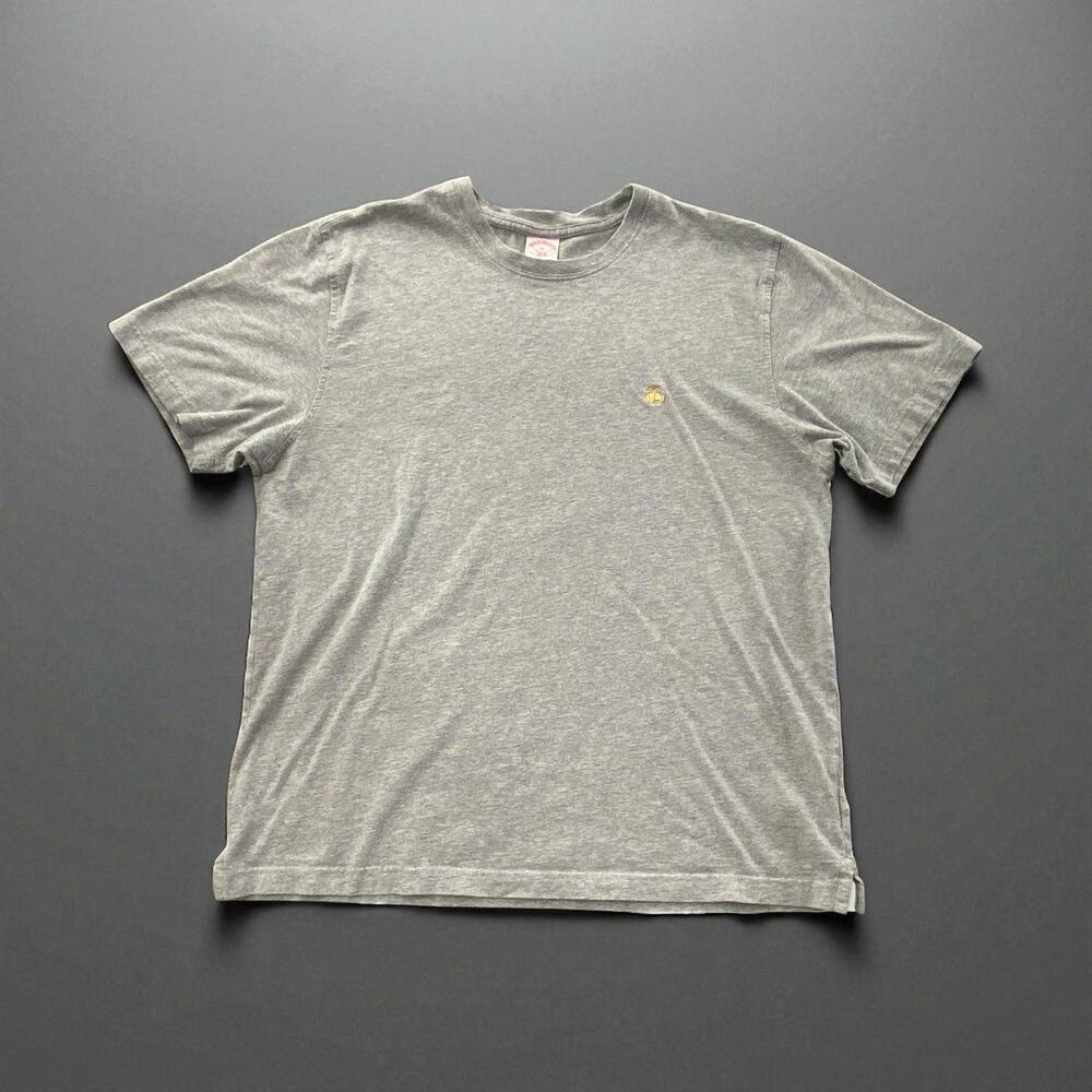 Brooks Brothers 1818 Shirt Mens Xlarge Gray Short Sleeve Logo Casual Adult
